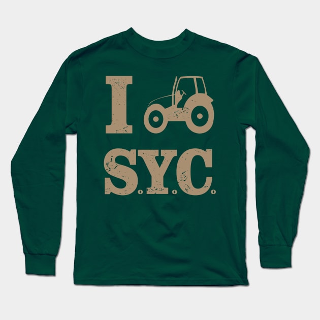 i tractor syc brown Long Sleeve T-Shirt by CrazyCreature